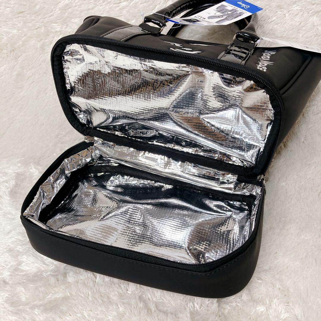 新品 ディズニー ミッキー カートバッグ ラウンドバッグ 2層式 ブラック