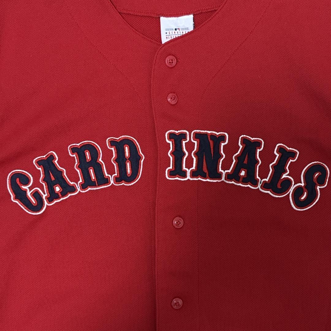 MLBカージナルス ユニフォーム ゲームシャツ 刺繍ロゴ 90s L相当 古着
