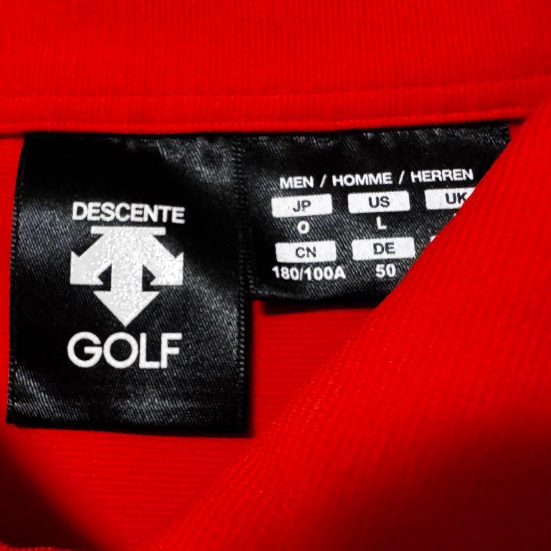DESCENTE GOLF デサントゴルフ ロゴ ポロシャツ 半袖 オレンジ O