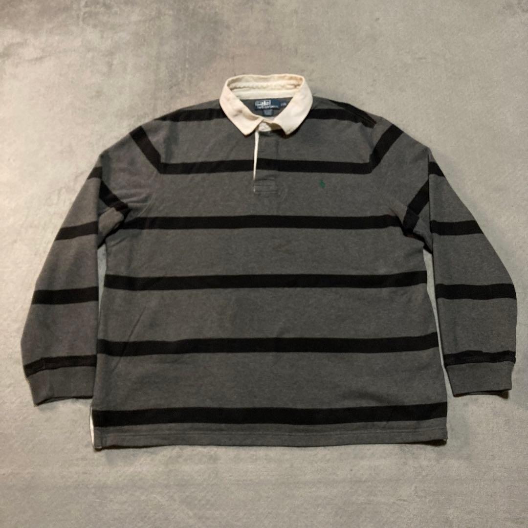 PolobyRalphLauren RugbyShirt 刺繍 90s XXL