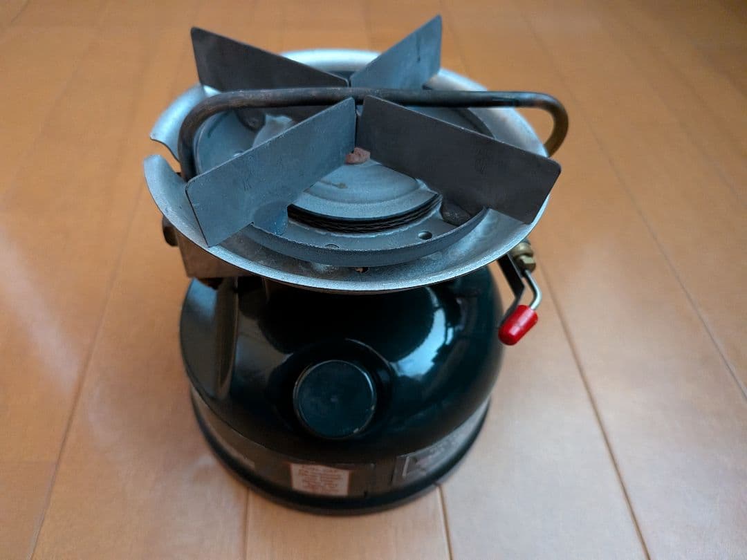 コールマン508 ツーレバーガソリンストーブ完動品とヒーターアタッチメントセット