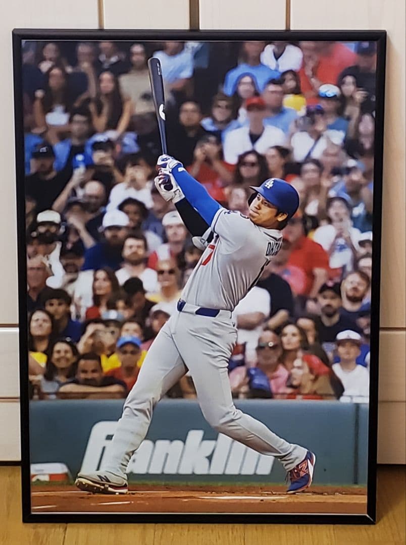 丸 ドジャース大谷翔平 MLB WS連覇！A3ポスターフレーム付き⑧セット