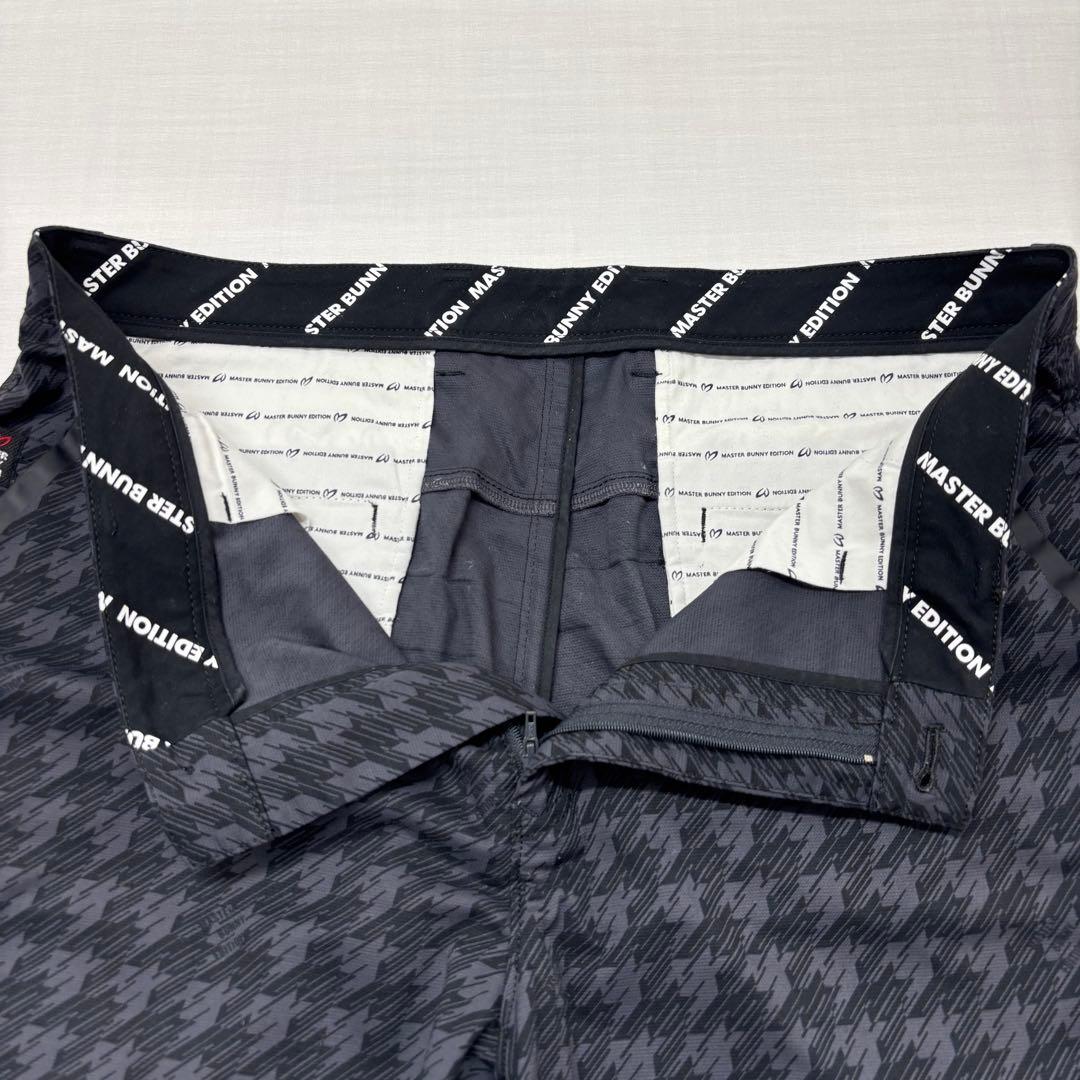 美品 マスターニーエディション ゴルフ パンツ 6 LL 黒 グレー 千鳥格子