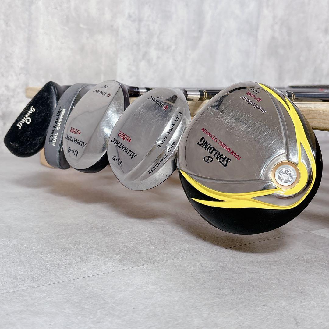 T734 SPALDING ゴルフクラブ メンズ フルセット 14点 プーマ 黄