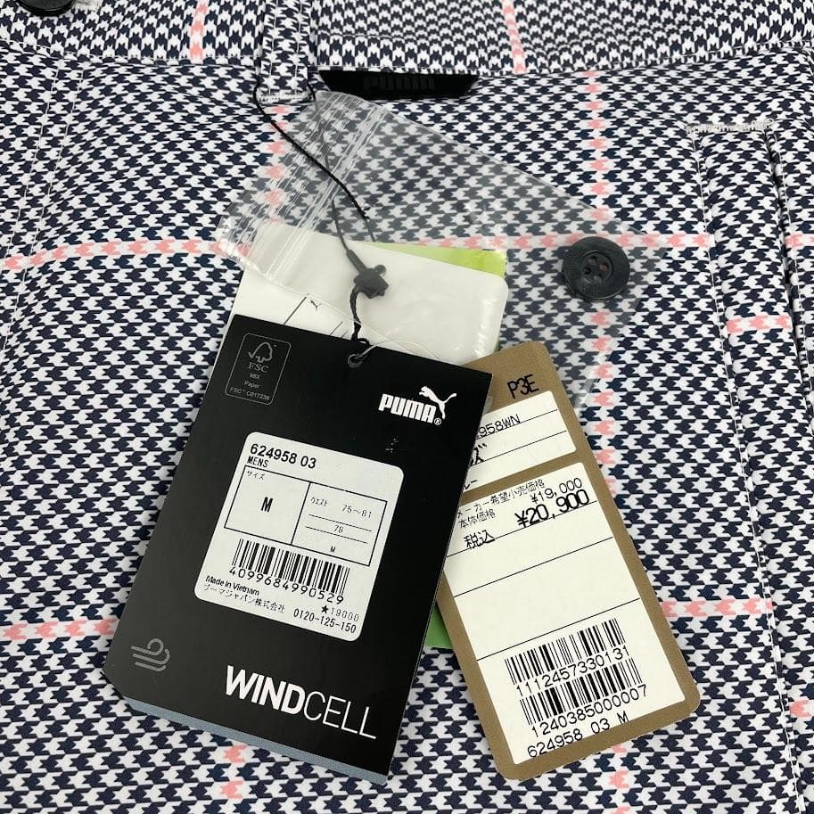 新品●PUMA ゴルフ●秋・冬 中綿テーパードパンツ 千鳥格子スッキリシルエット