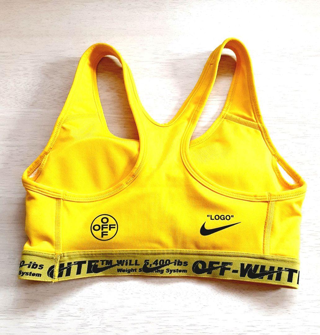 NIKE　OFF WHITE　スポーツブラ　レディースのS　スポブラ　イエロー