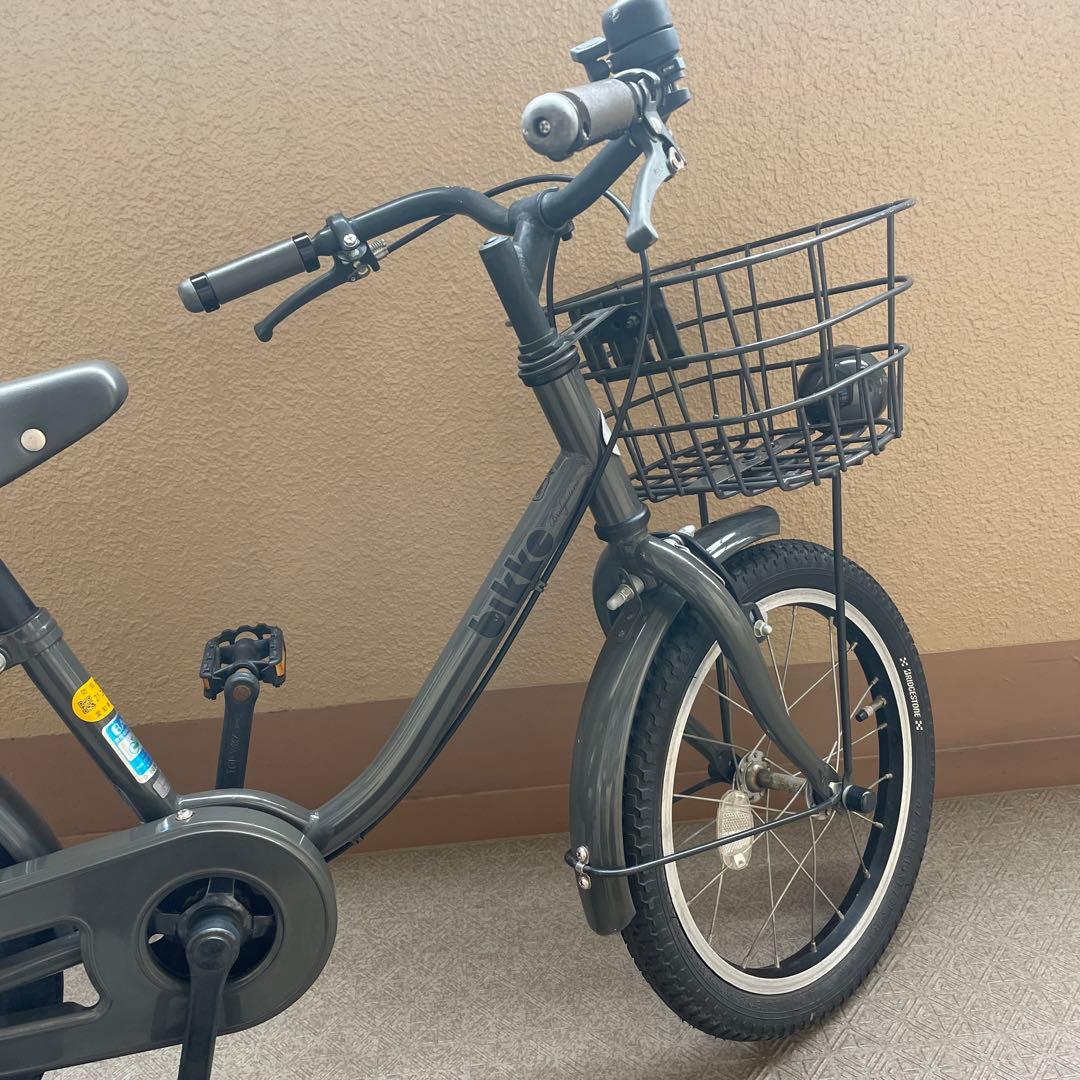 直接取引　ブリヂストン　bikke 自転車　グレー　16インチ　補助輪