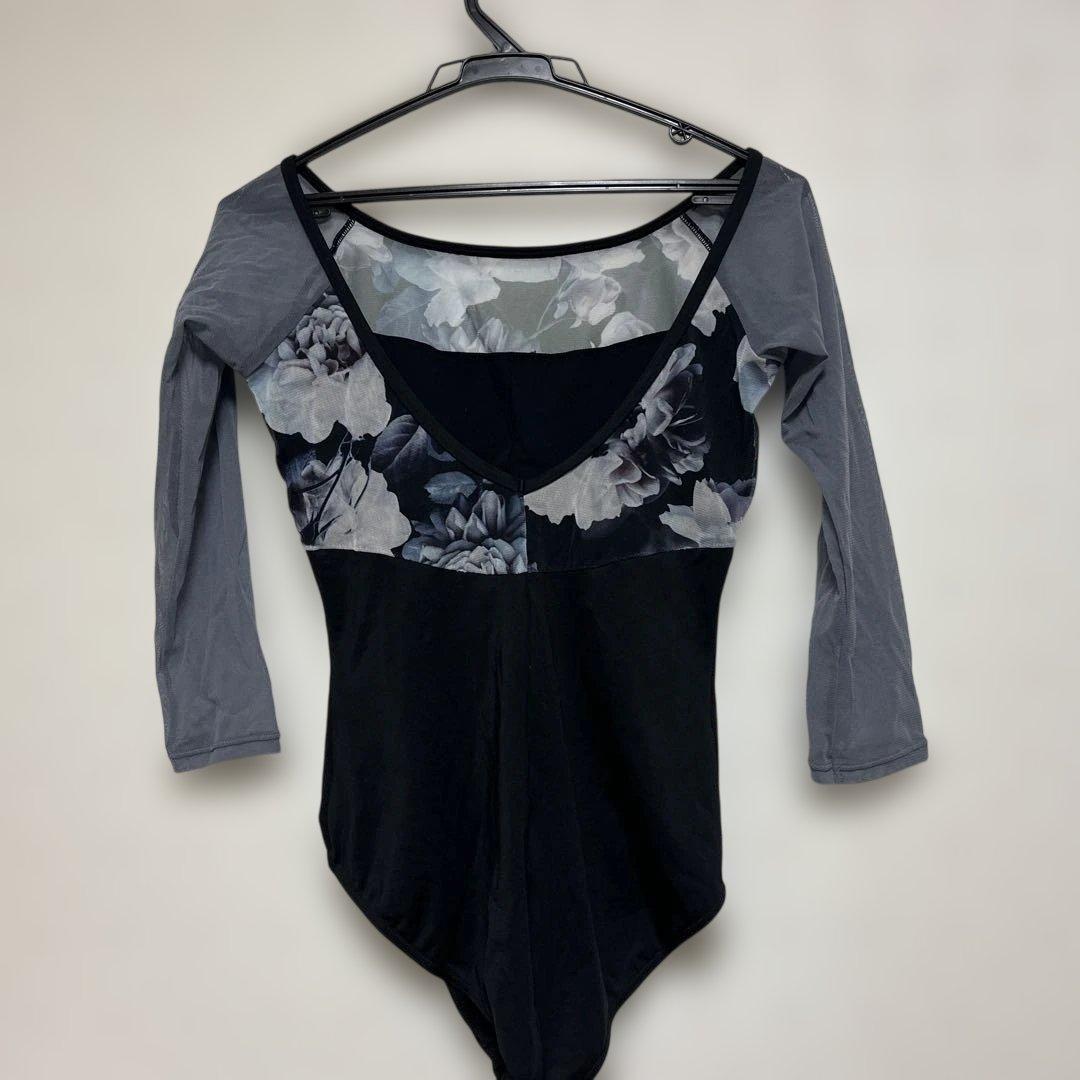 チャコットメッシュスリーブ花柄バレエレオタード / L L