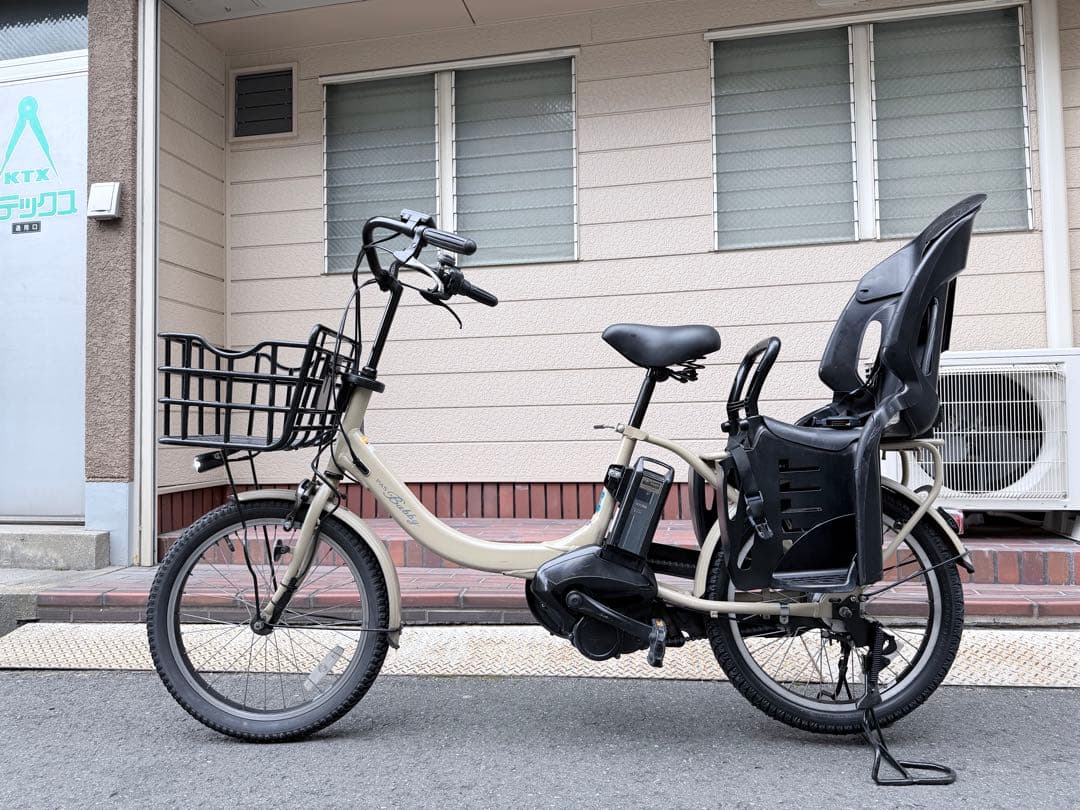 子供乗せ　ヤマハ　電動アシスト自転車 チャイルドシート付き ベージュ