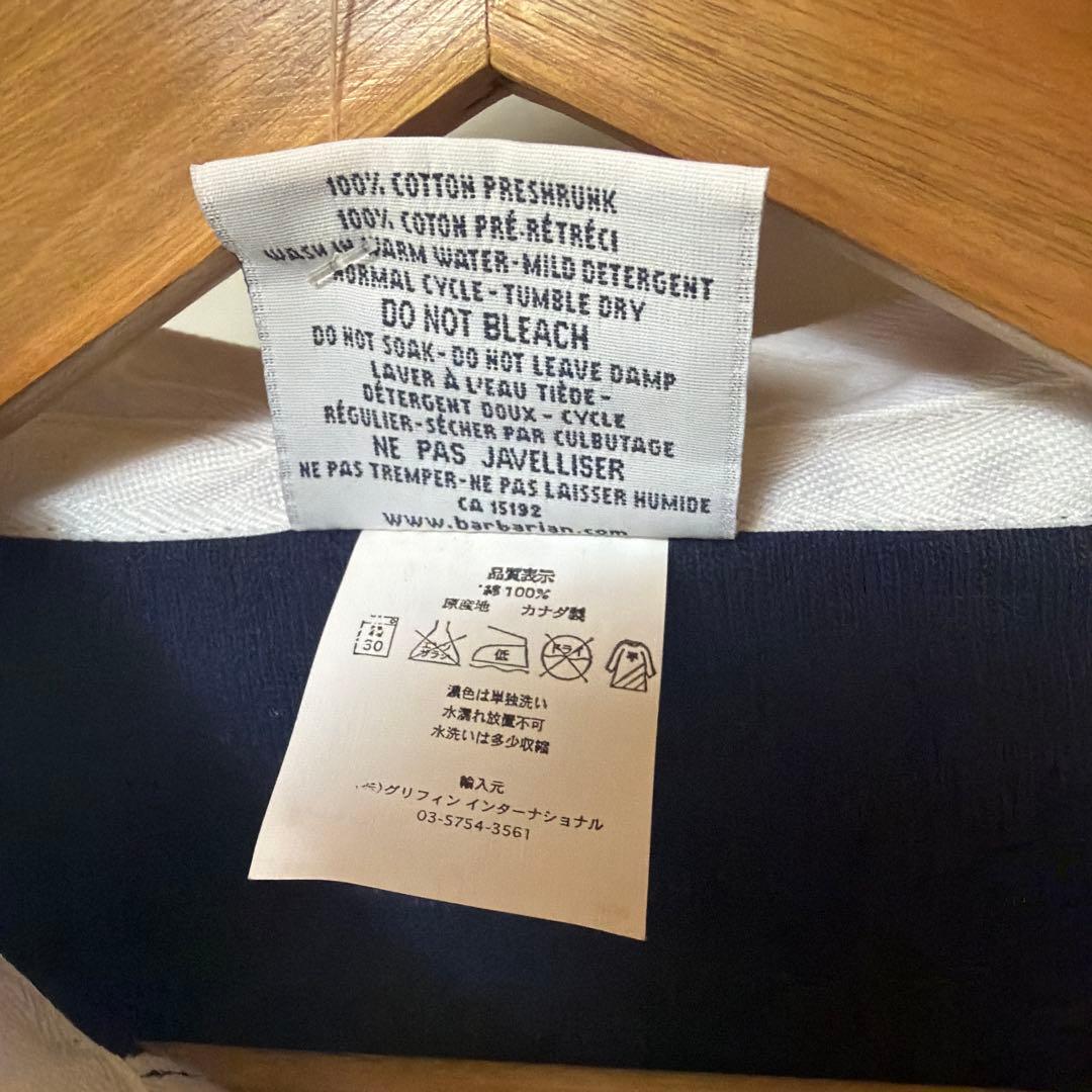 BARBARIAN カナダ製 ラガーシャツ L ネイビー 新品 箱付き