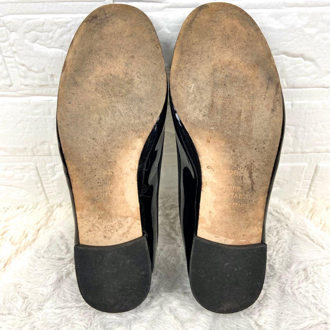 repetto レペット エナメル バレエシューズ フラット ブラック 38