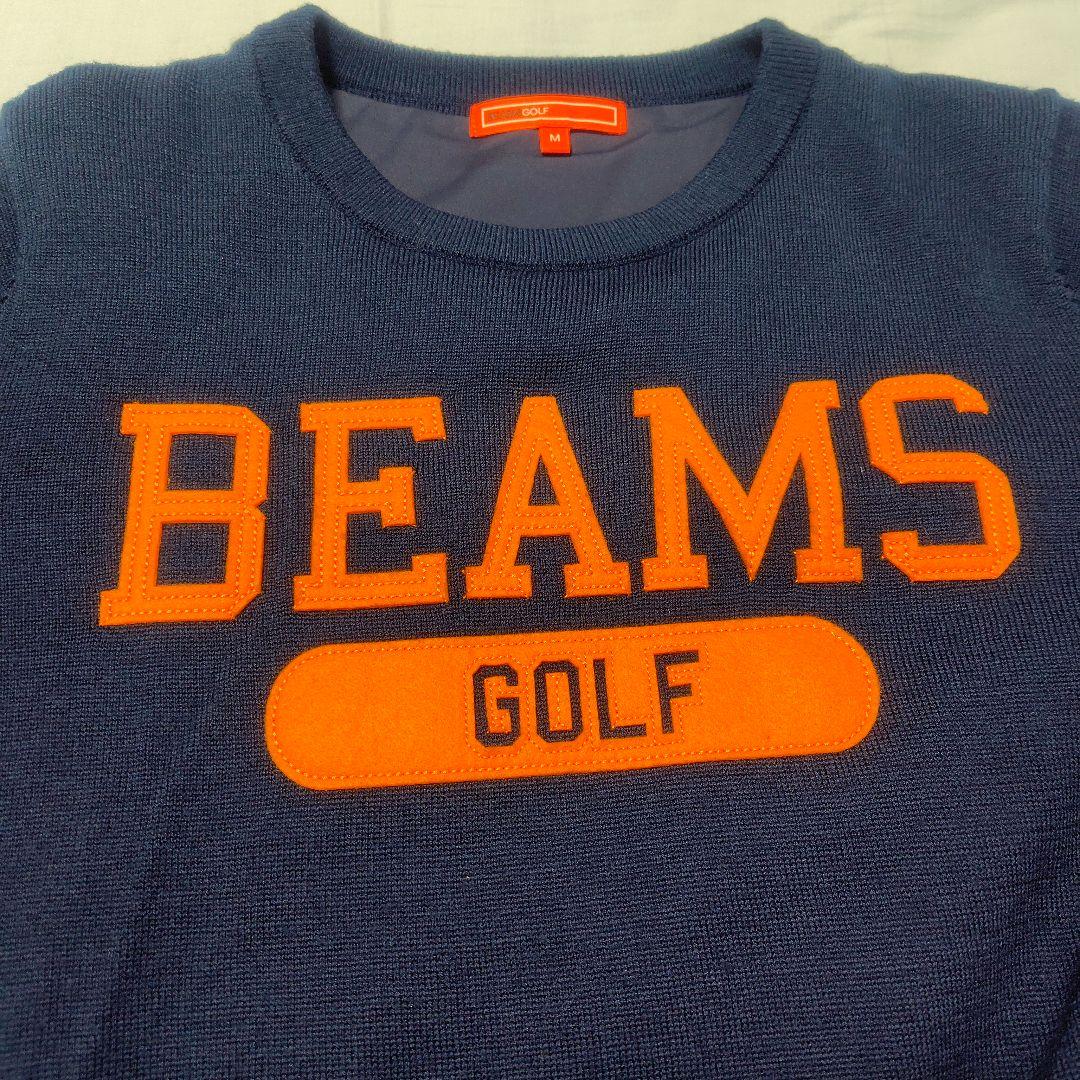 ビームスゴルフ　裏地付　防風ニット　BEAMSGOLF　デカロゴ