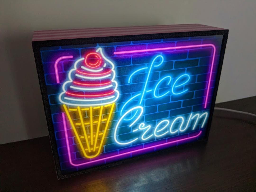 アメリカン雑貨 アイスクリーム ソフトクリーム 看板 置物 雑貨 ライトBOX