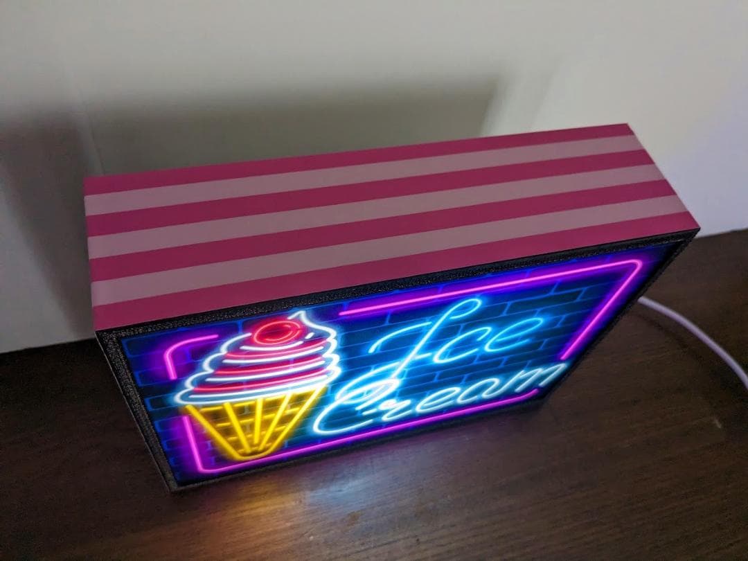 アメリカン雑貨 アイスクリーム ソフトクリーム 看板 置物 雑貨 ライトBOX