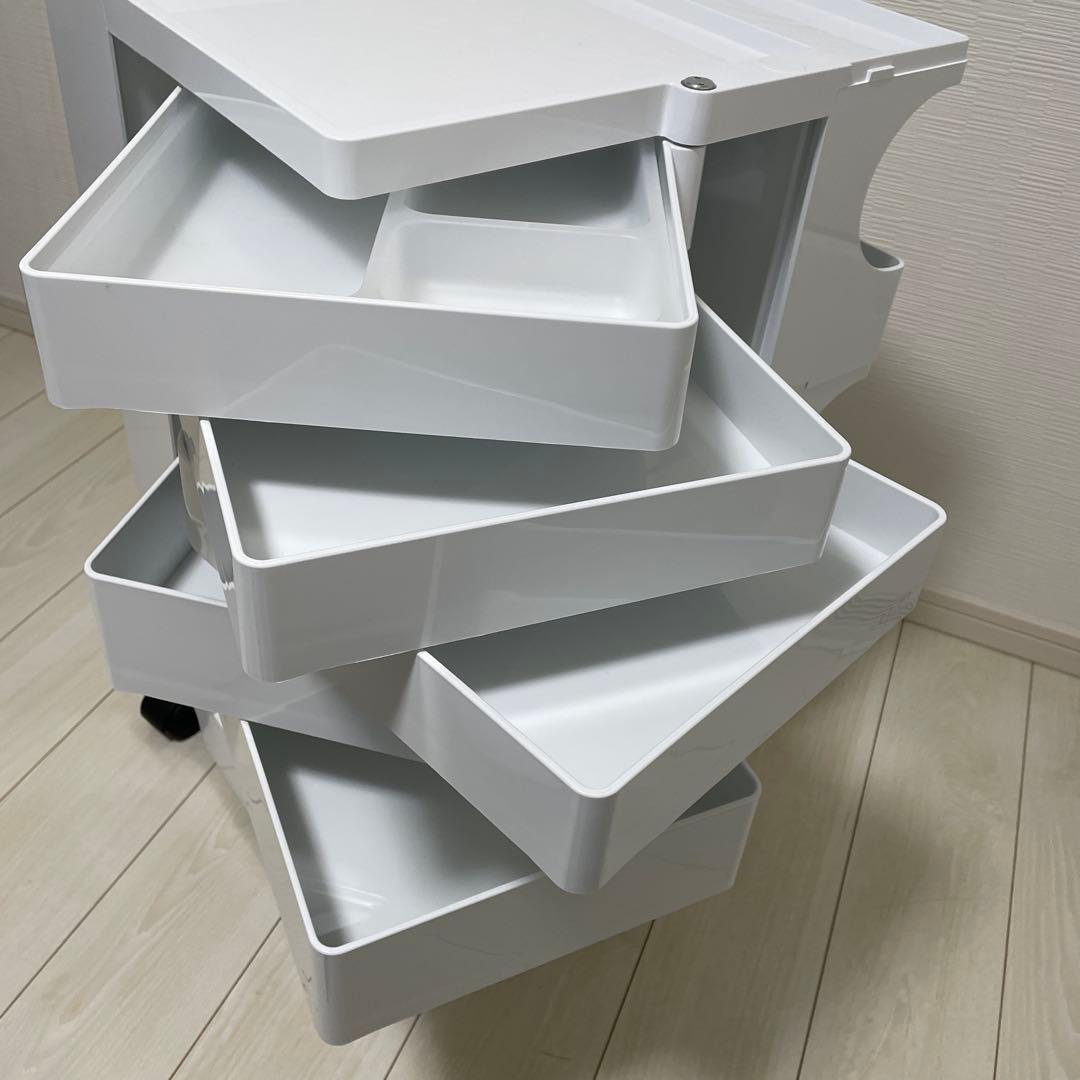 【美品】BOBY WAGON ボビーワゴン 3段5トレイ WHITE