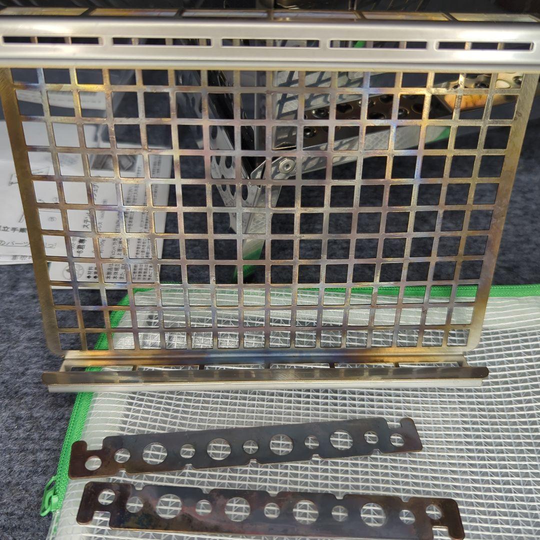 笑 's コンパクト焚き火グリル Ｂ-６君 ステンレスメッシュグリル セット