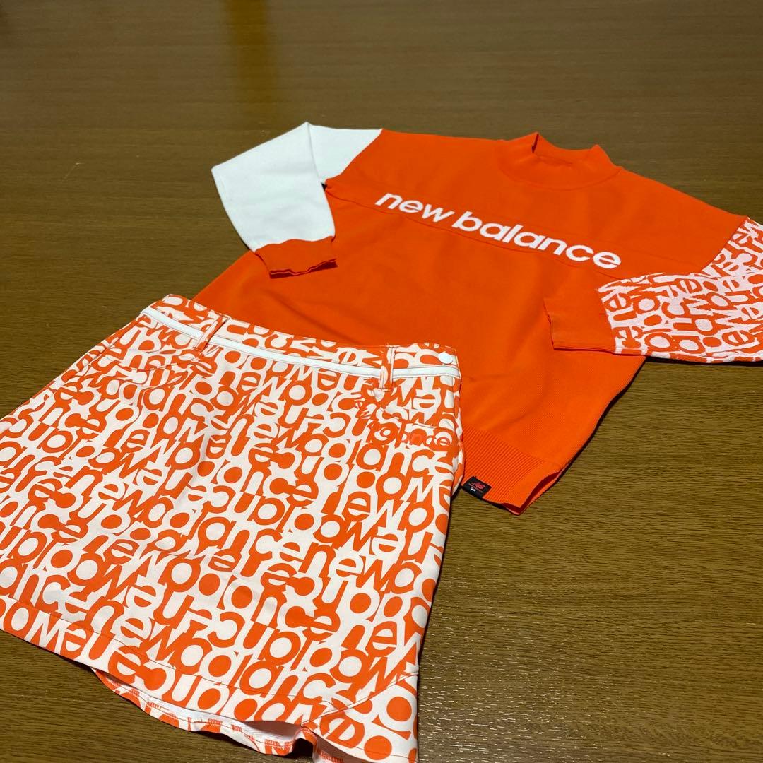 ニューバランス　ゴルフ　セットアップ　モックネック　ニット　スカート　ＭＳ　美品
