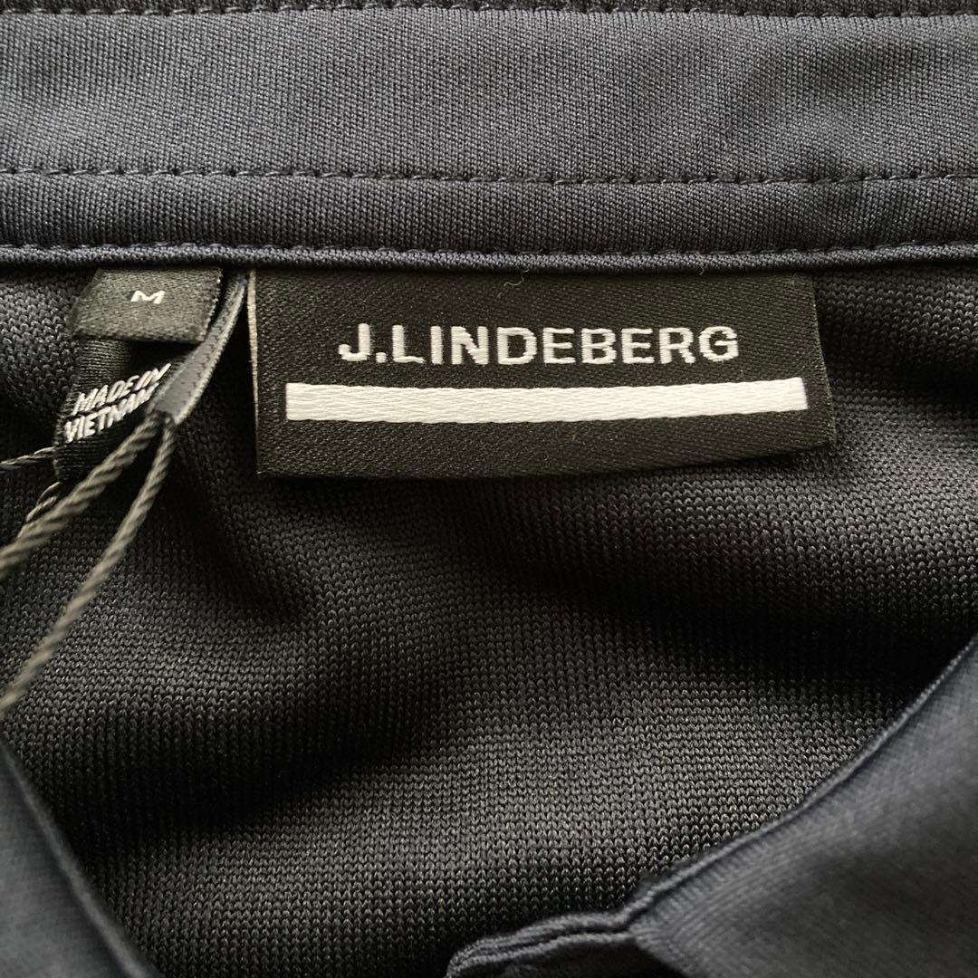 【新品】J.LINDEBERG レディースゴルフ長袖ポロシャツ ネイビー L