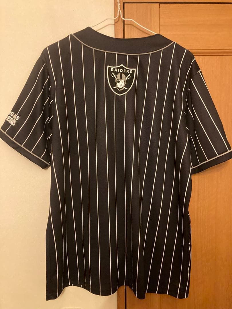 RAIDERS ストライプ ベースボールシャツ