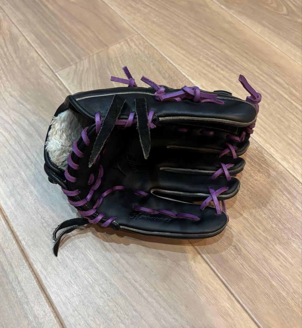 MIZUNO グローバルエリート 軟式投手用グローブ 黒/紫