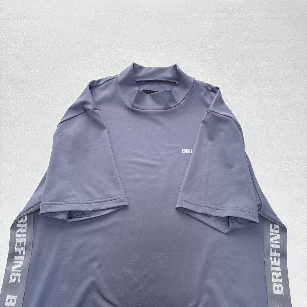 【美品】Lサイズ！ブリーフィング ゴルフ半袖 モックネック Tシャツ 青系