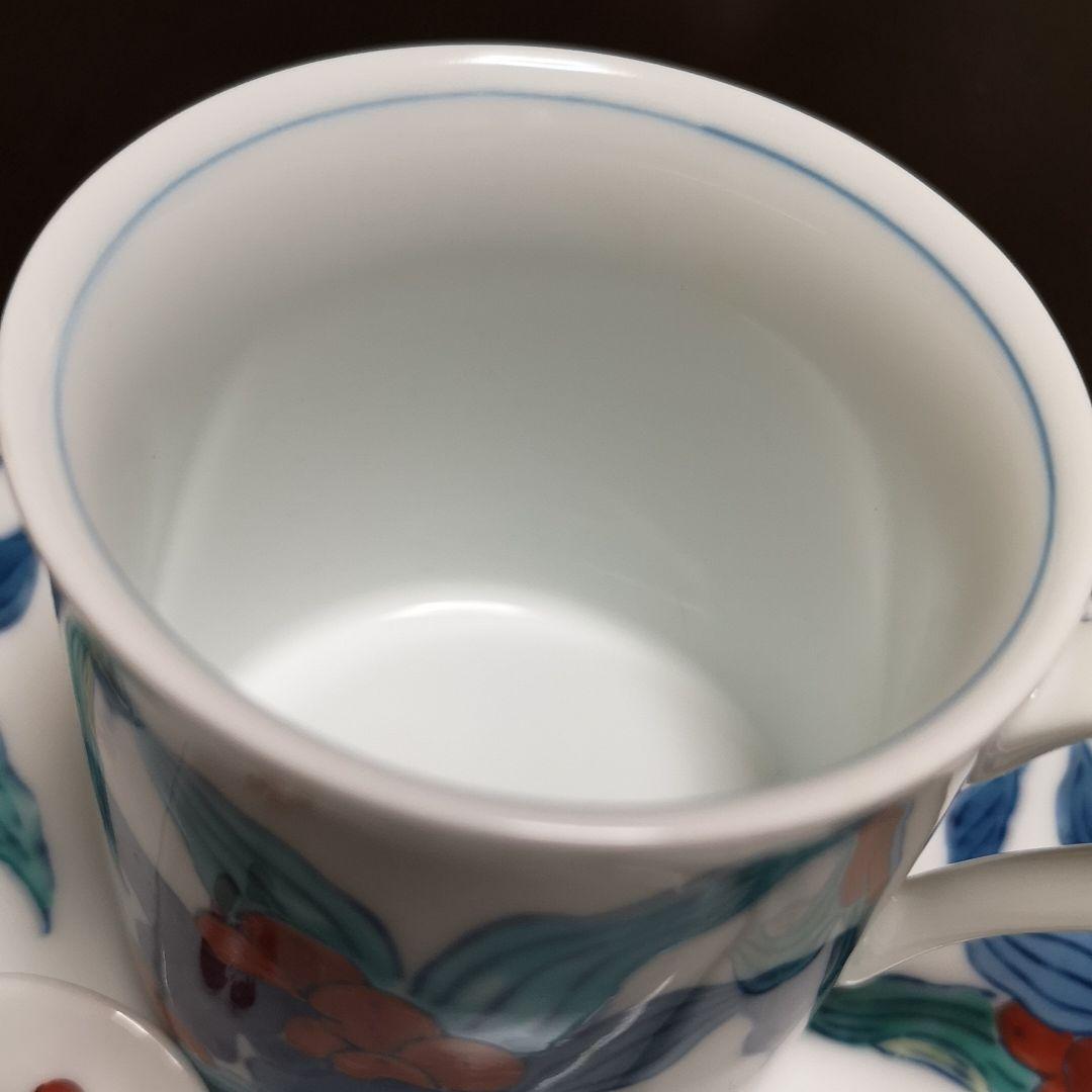 美品、色鍋島焼きのコーヒーカップ2客