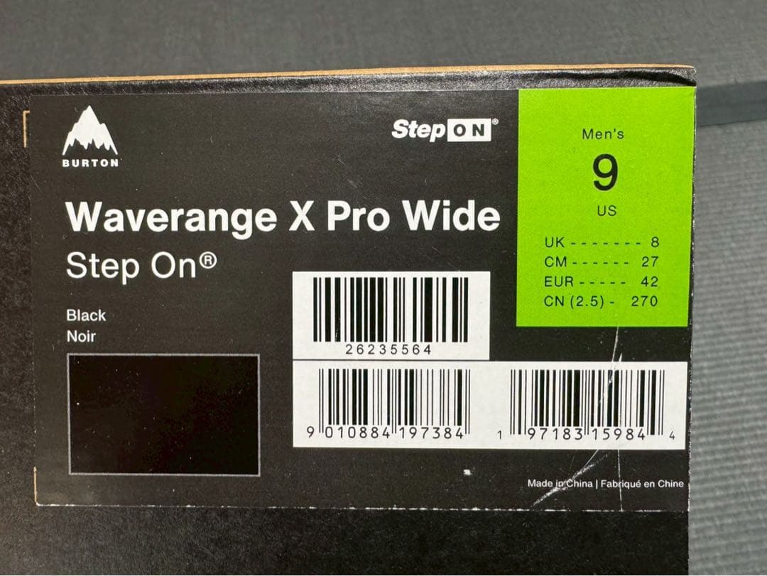 Burtonウェイブレンジx pro wide step on 25-26モデル