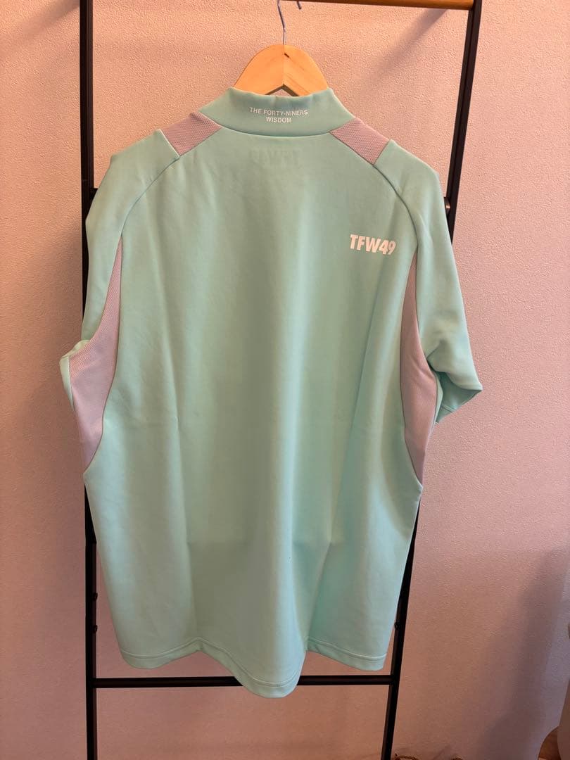 【新品】TFW49 ミント ショートスリーブシャツ　モックネック　半袖