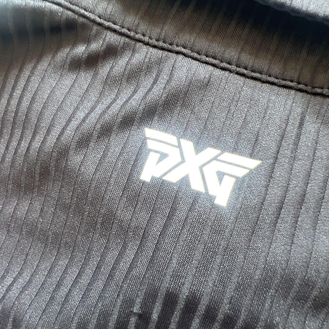 PXG ピーエックスジー　ポロシャツ　メンズ　ストレッチ　ロゴ　ブラック　黒　S