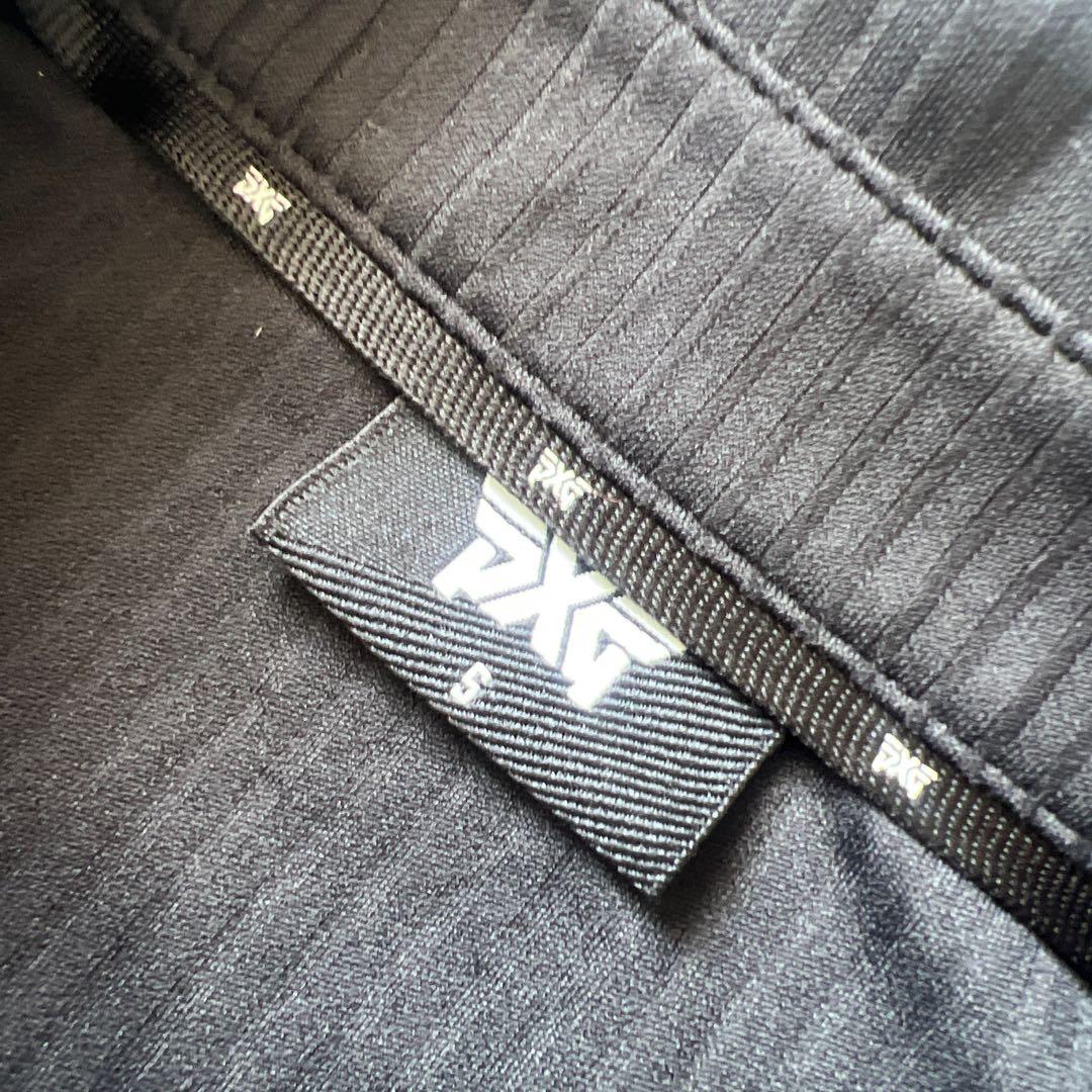 PXG ピーエックスジー　ポロシャツ　メンズ　ストレッチ　ロゴ　ブラック　黒　S