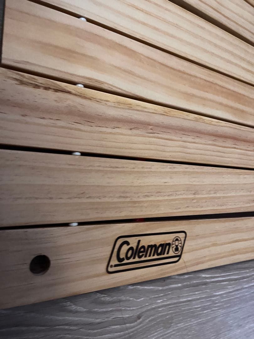 【Coleman】アウトドアワゴン ウッドロールテーブル