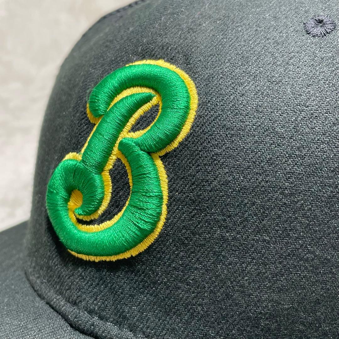 横浜ベイスターズ NEW ERA キャップ 旧ロゴ β ベータ 黒 緑 メッシュ