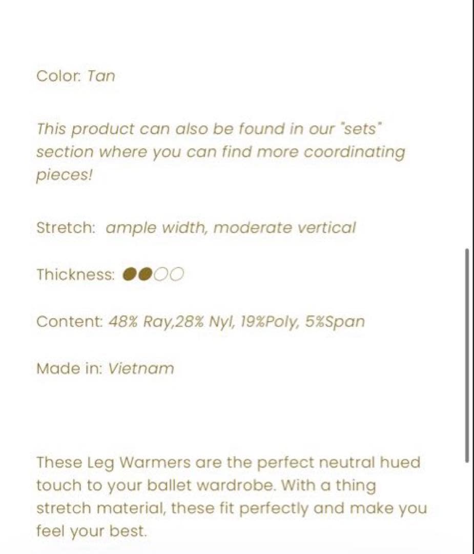 Rubia Wear ルビアウェア フルレッグウォーマー ベージュ