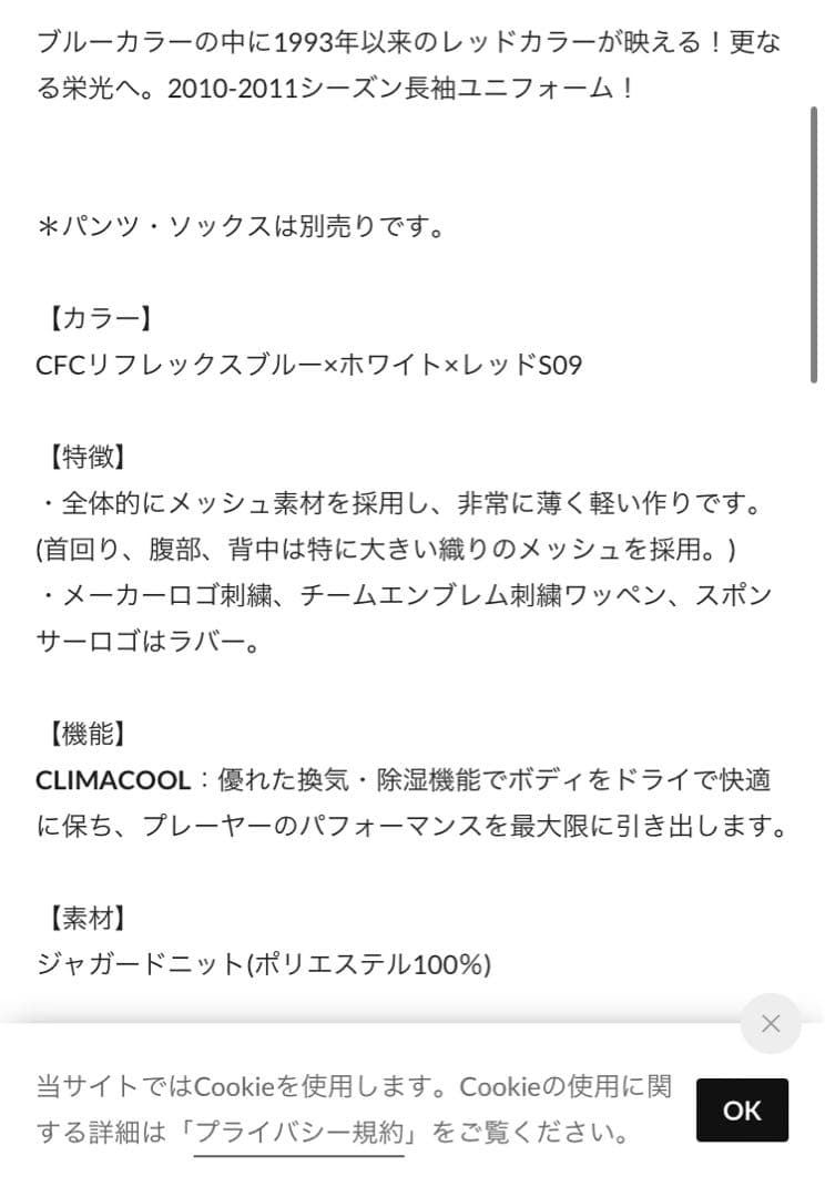 【新品正規品】Chelsea FC 10/11 エッシェン ユニフォーム