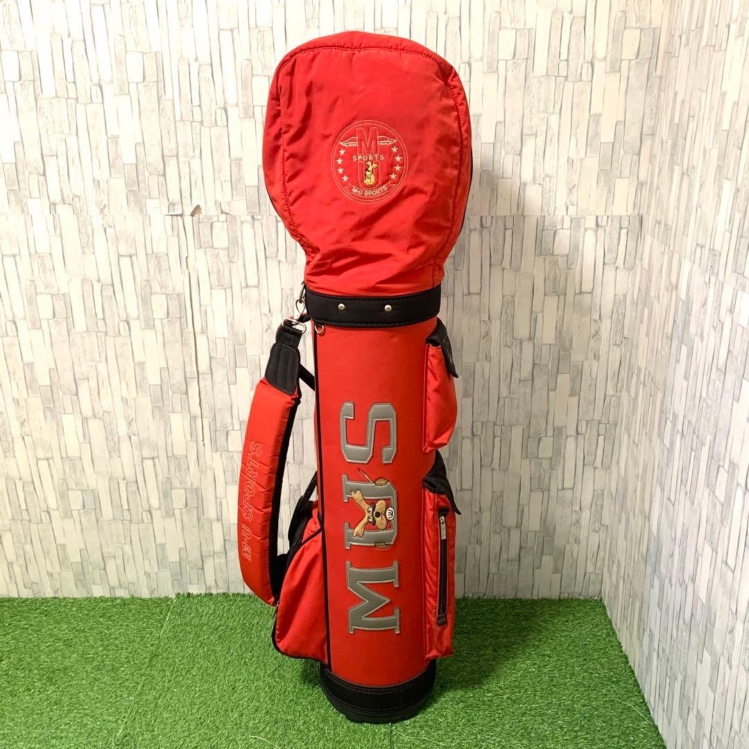 良品超希少 M•U SPORTS キャディバッグ 赤黒 カート式 ミエコウエサコ