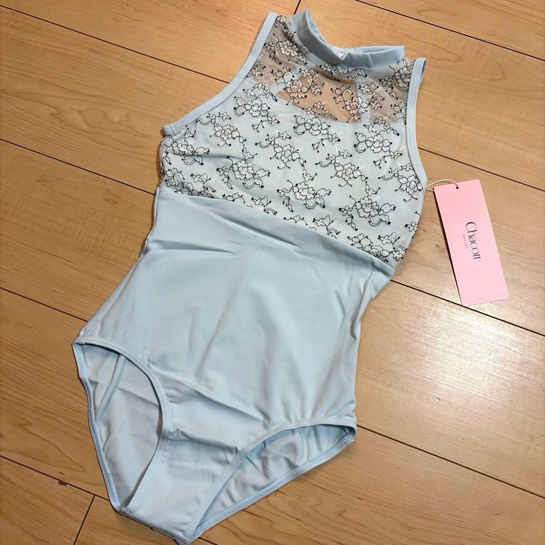 新品Chacott 150cm ハイネックレースレオタード ¥12100