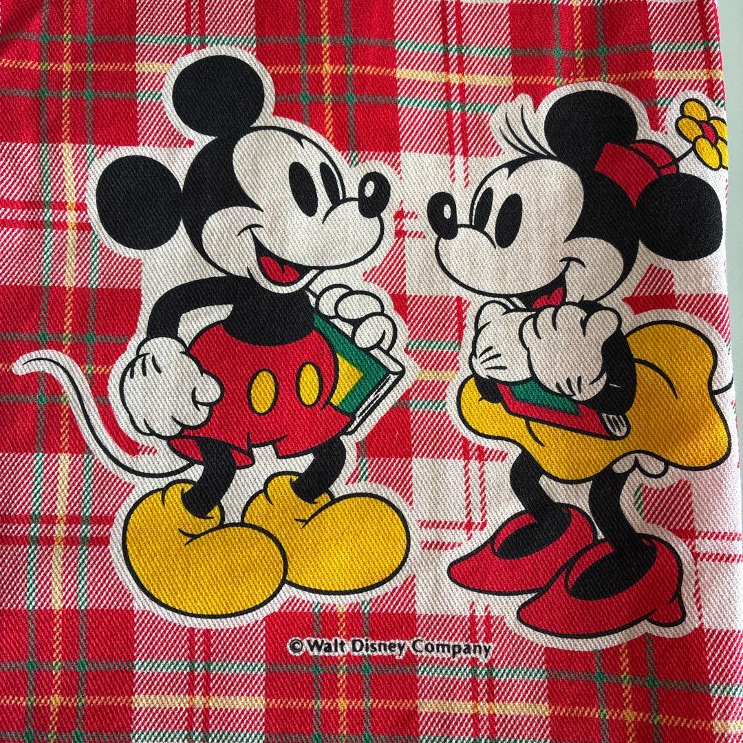 【レア】Mickey Mouse ドレープカーテン 赤チェック柄 2枚セット
