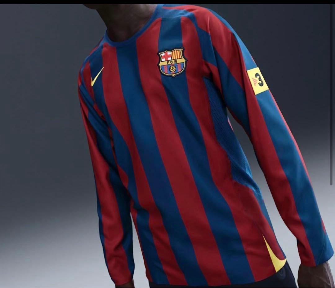 新品タグ付FCバルセロナ 05/06ロナウジーニョネームナンバー付XXL