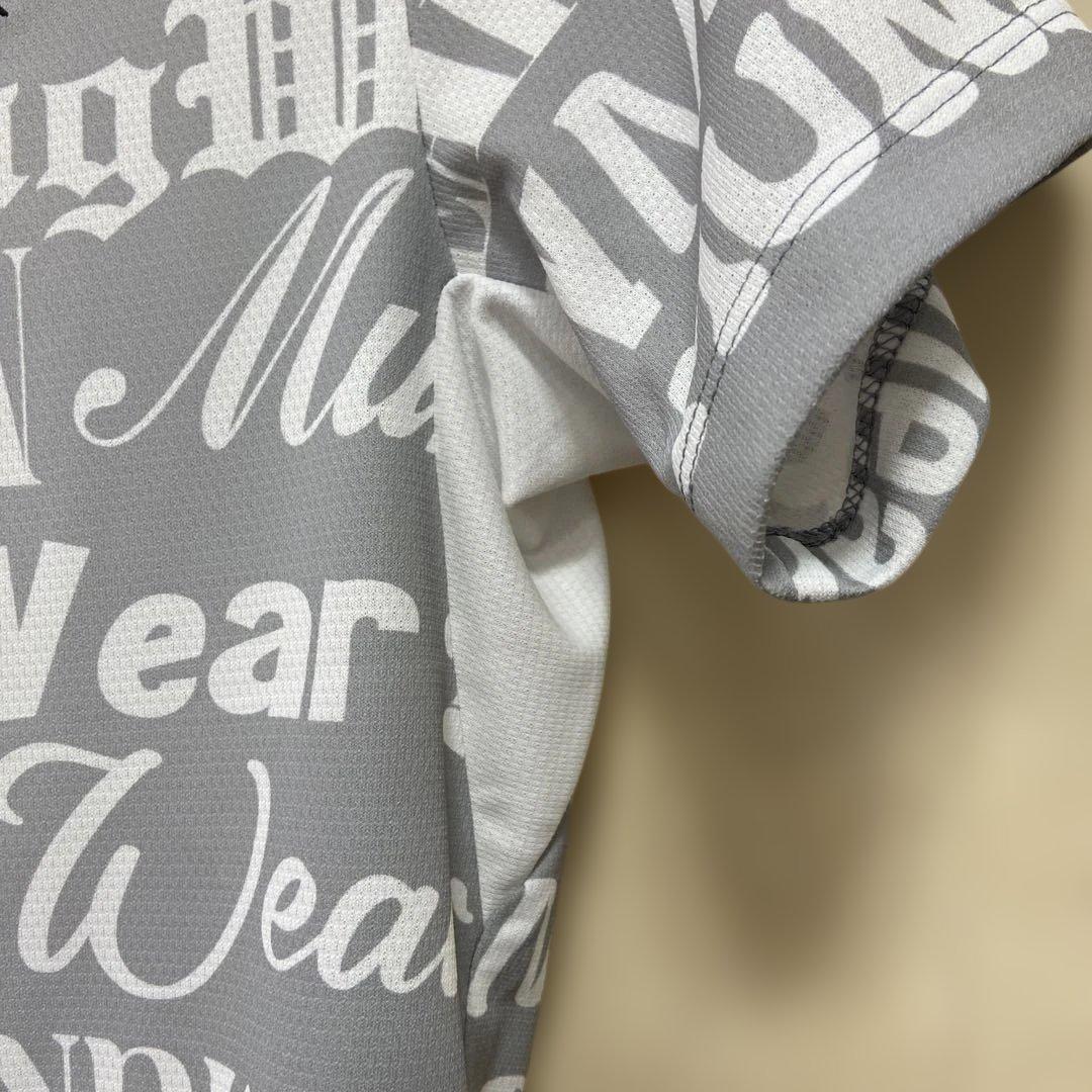Munsingwear レディスゴルフグレー ロゴプリント 半袖シャツ