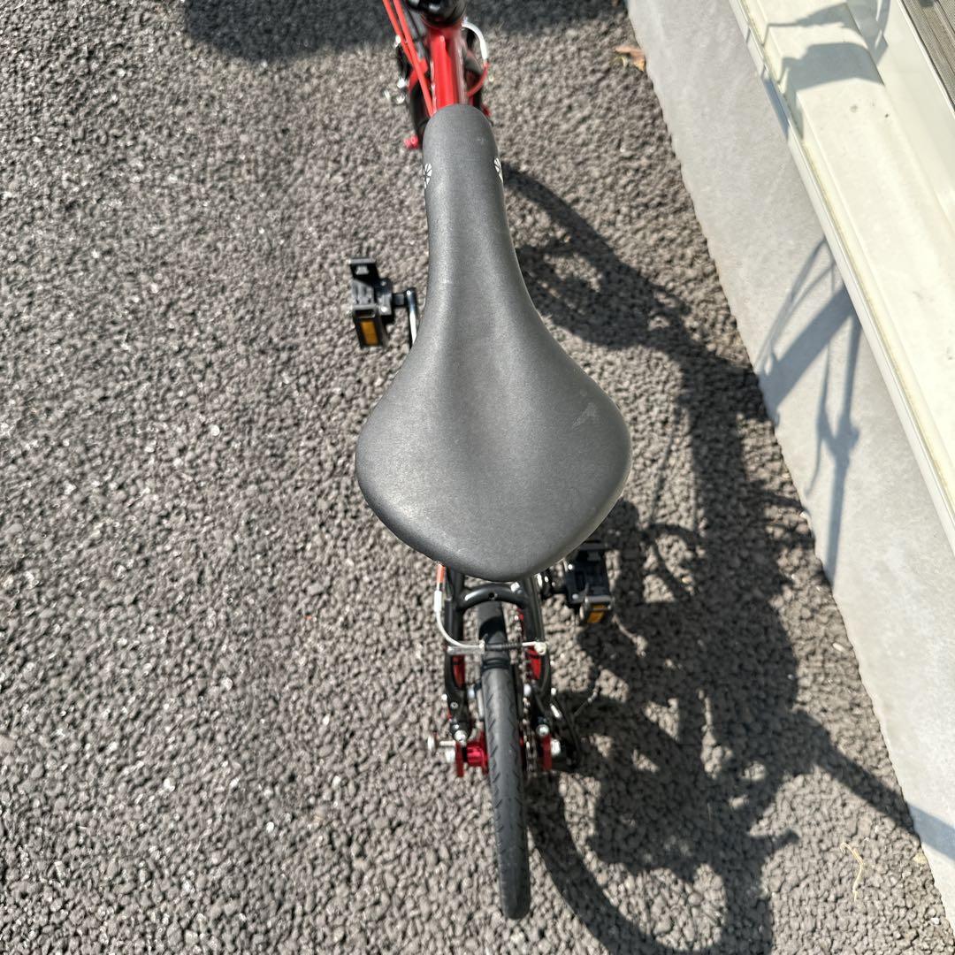 DAHON K3 赤黒カラー 純正ハンドグリップ　ライト付き