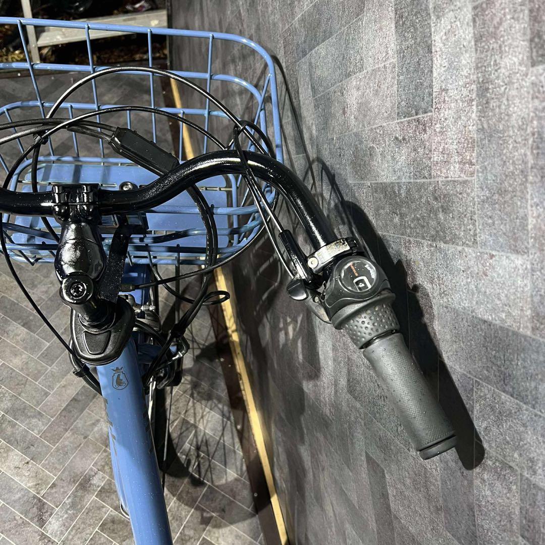 電動アシスト自転車 チャイルドシート付き 青