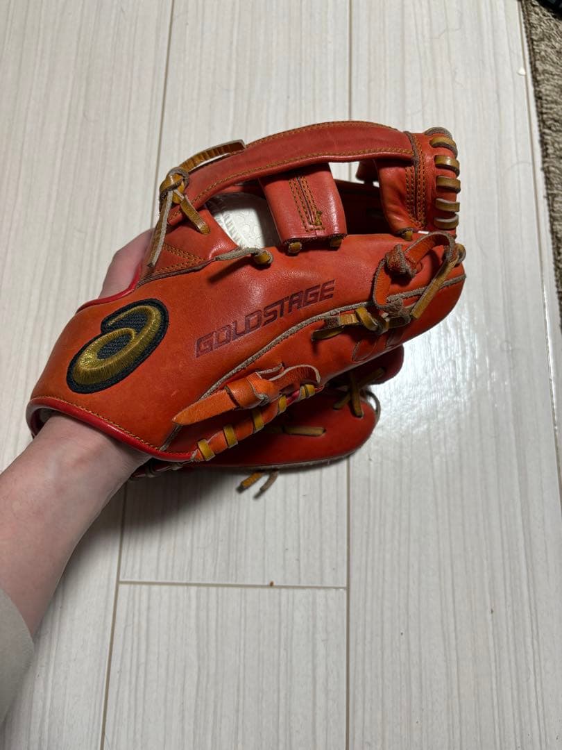 ゴールドステージ 野球用グローブ 右投げ オレンジ