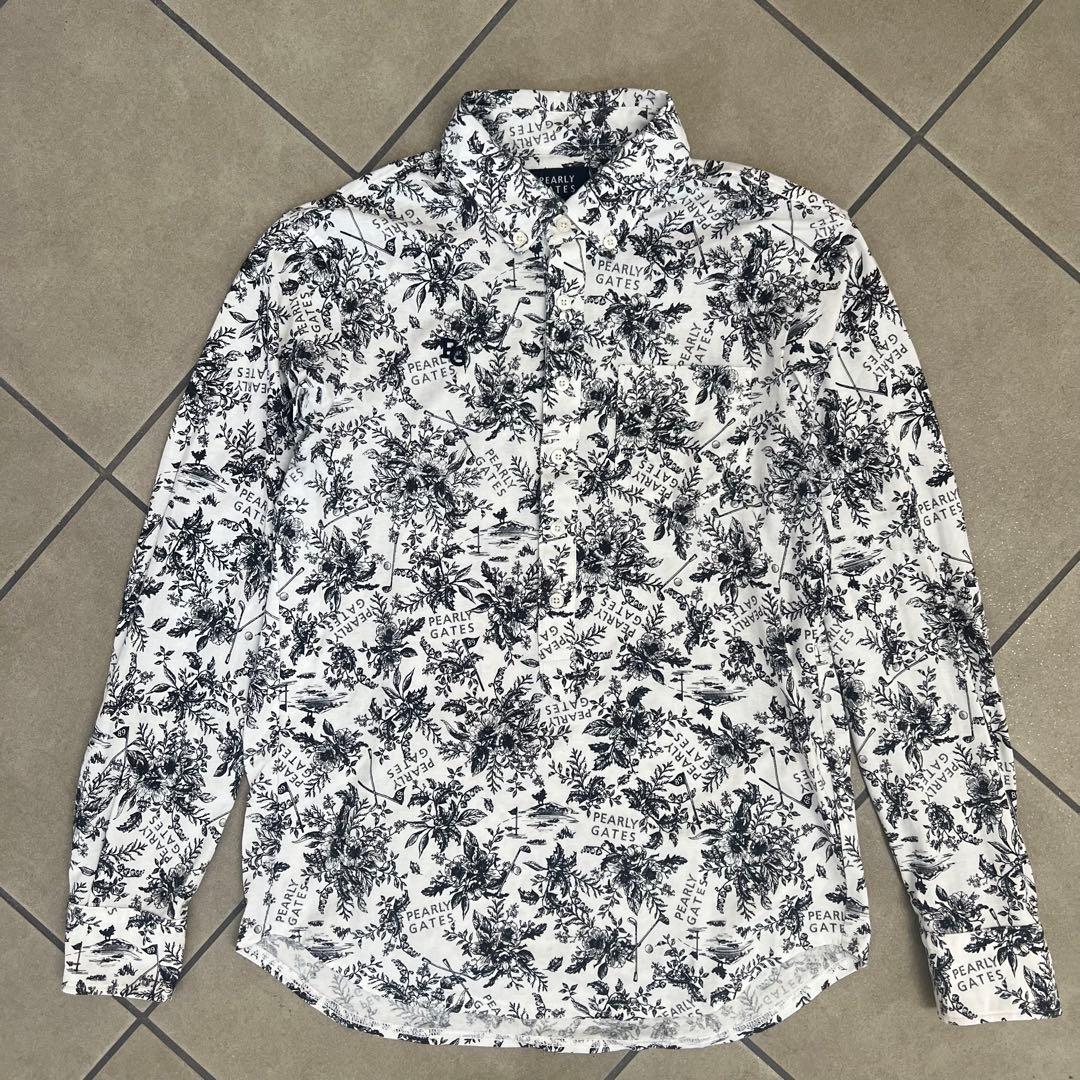 Pearly gates パーリーゲイツ　花柄　メンズ　長袖シャツ　ゴルフ　総柄