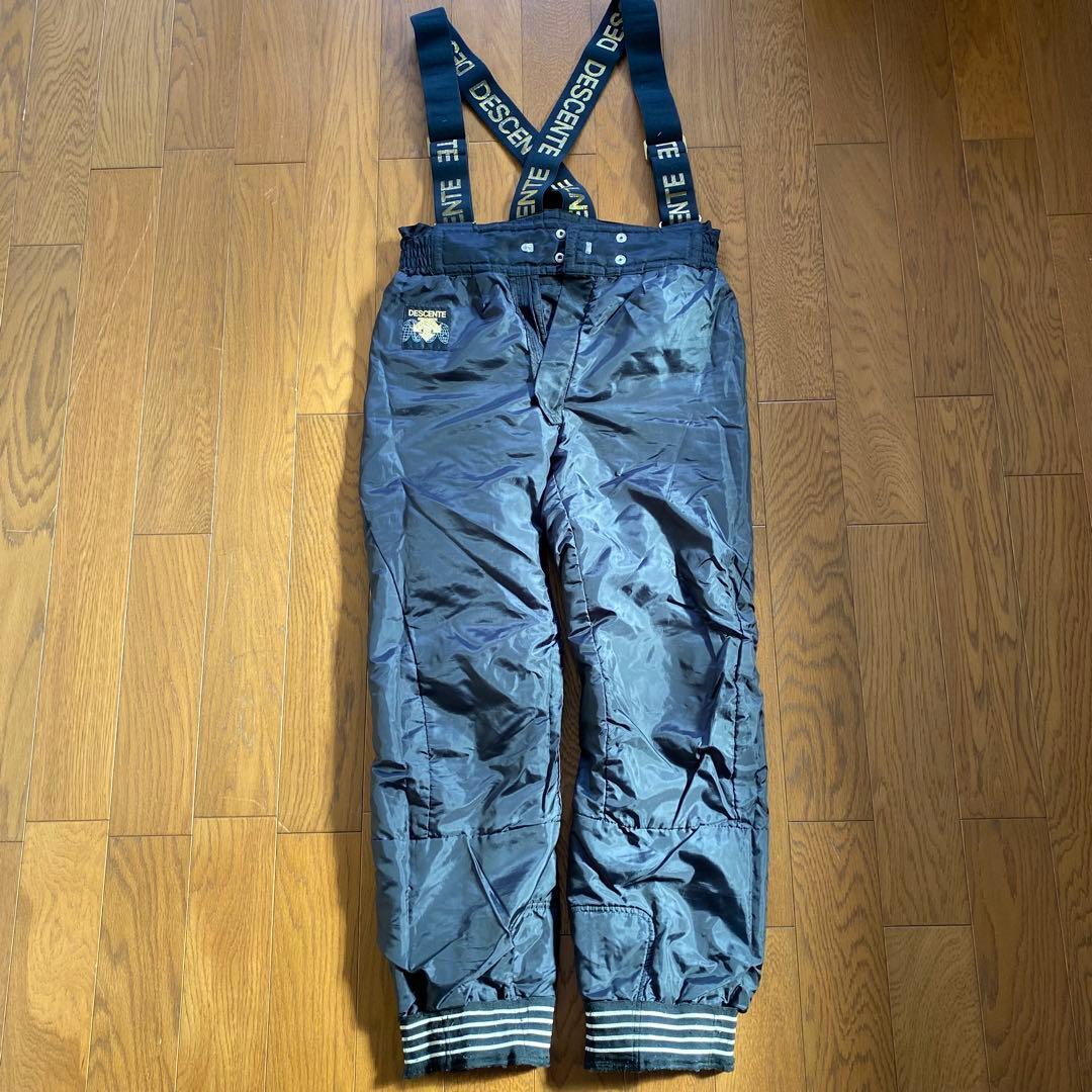 DESCENTE スキーウェアメンズ ブラック ビブパンツ サスペンダー