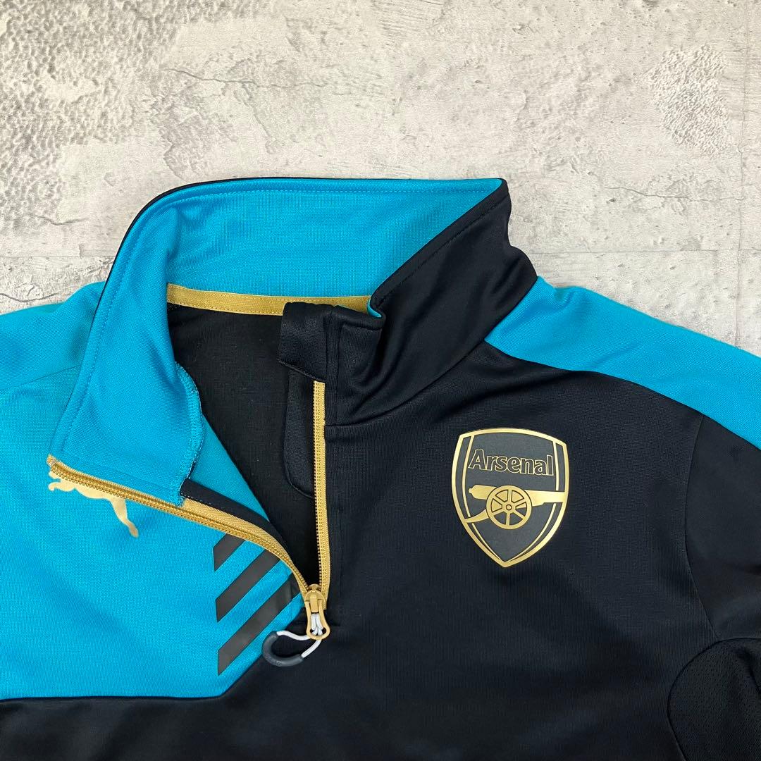 PUMA アーセナルFC 長袖トレーニングトップ 1/4ジップ 古着 ブラック