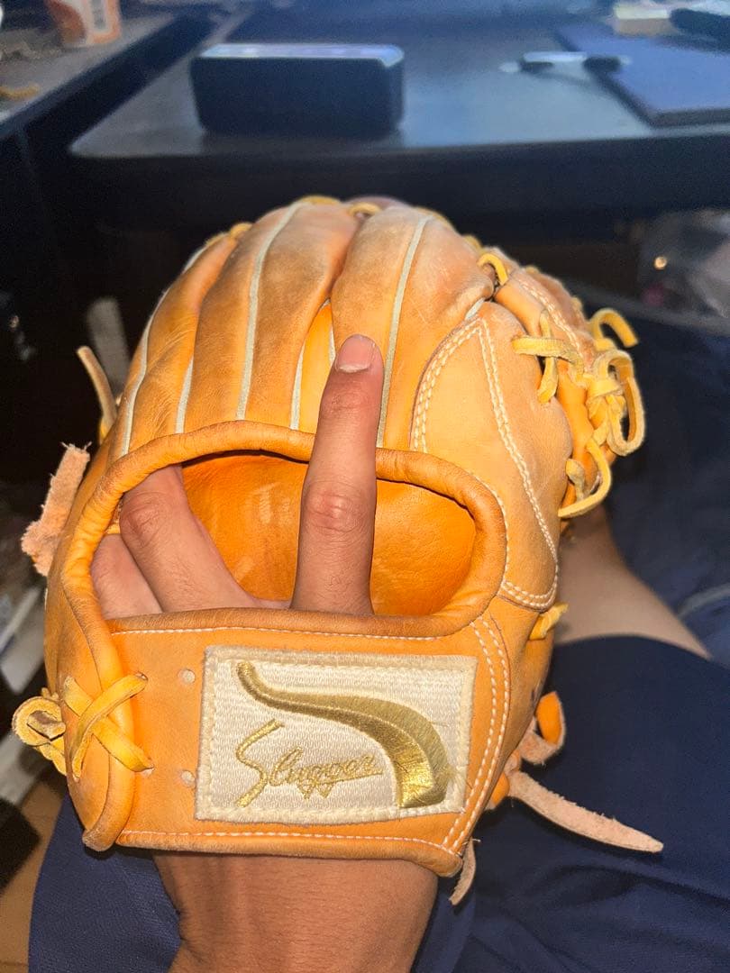 の*ー様 久保田スラッガー　軟式グローブ 内野用　オレンジ