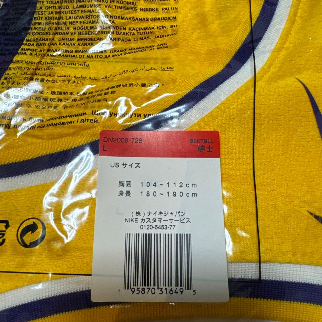 L 新品 NIKE NBA レイカーズ レブロン スウィングマンジャージ