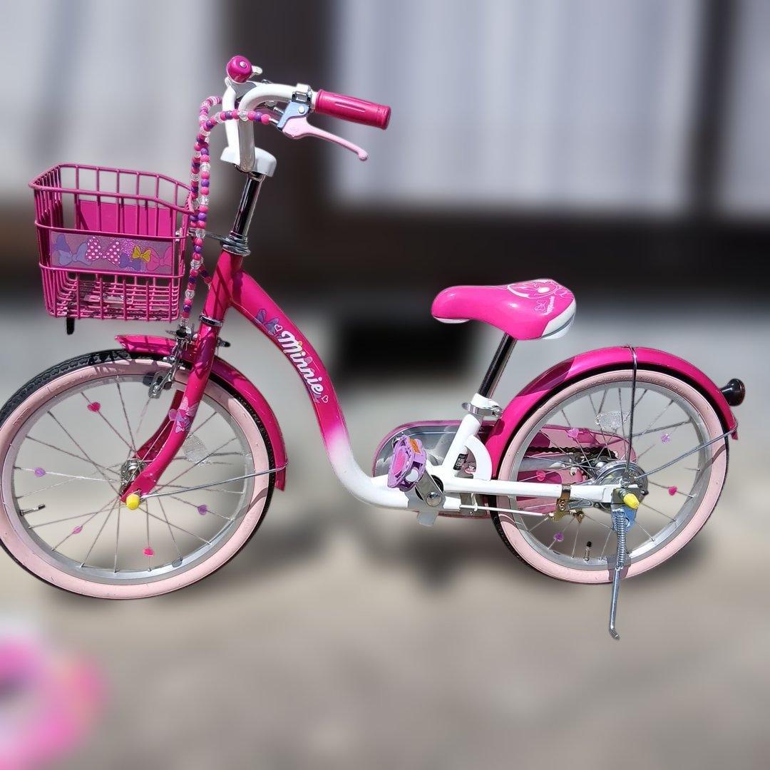 アイデス　子供用自転車　ミニーマウス　ポッピンリボン　18インチ　ピンク