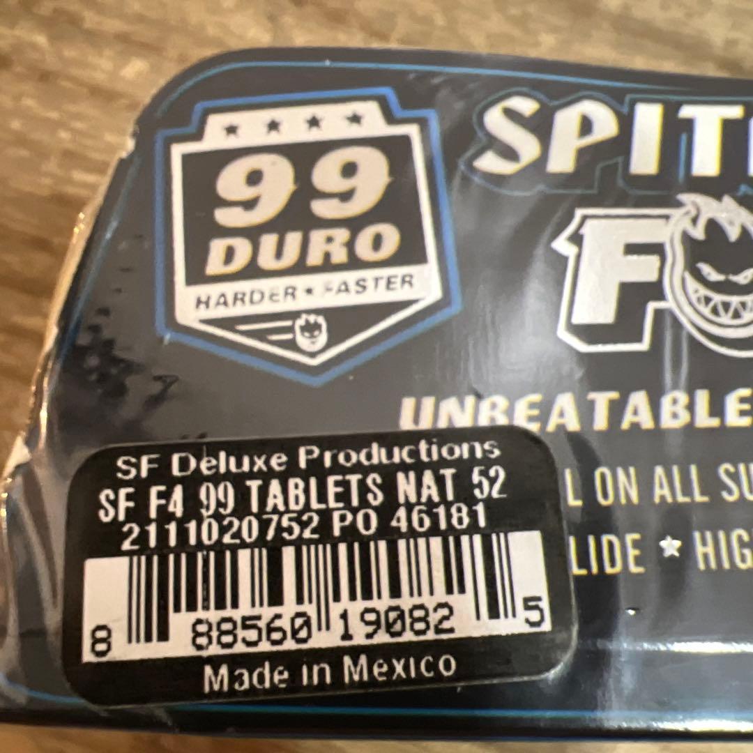 新品SPITFIRE FORMULA FOUR 52MM 99Duro海外正規品