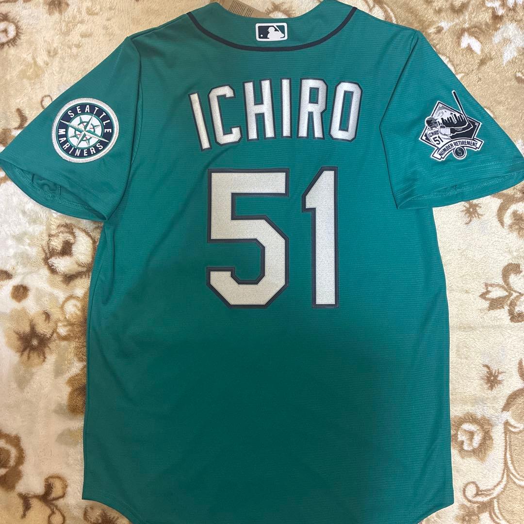 【現地購入・正規品】永久欠番記念パッチ付き　イチロー　ユニフォーム マリナーズ